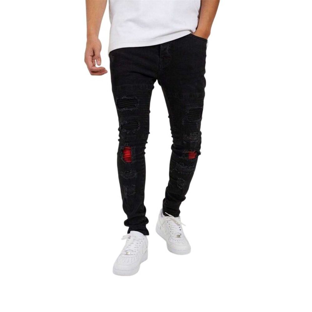 Brave Soul Mens Ripped Jeans / Charcoal Wash